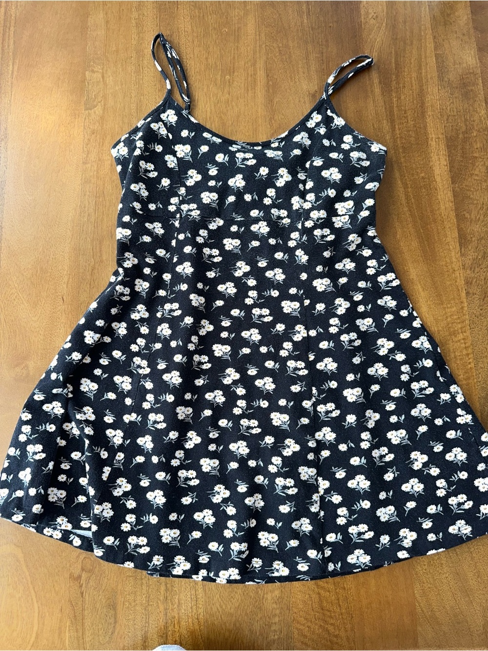 Black Floral Skater Dress with White Floral Print - Forever 21